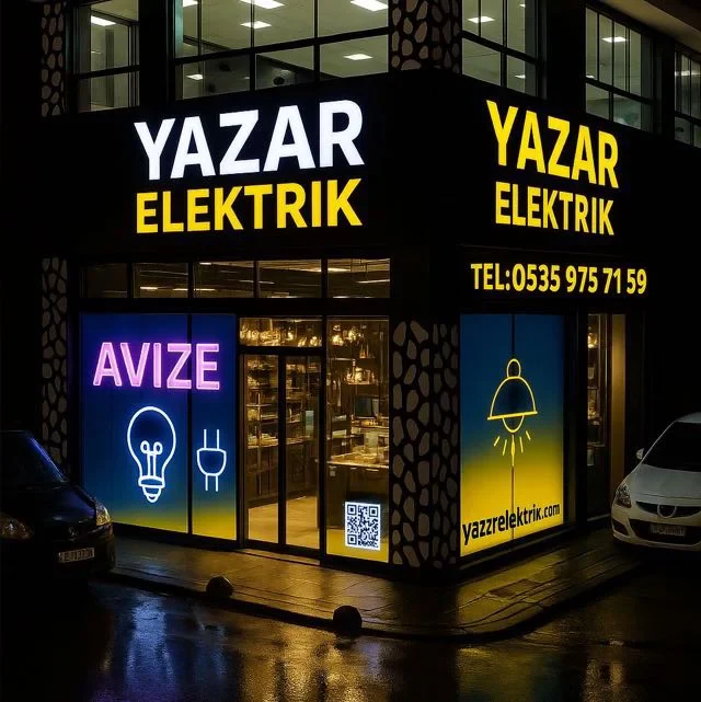 Yazar Elektrik Mimaroba dükkânının dış görünümü
